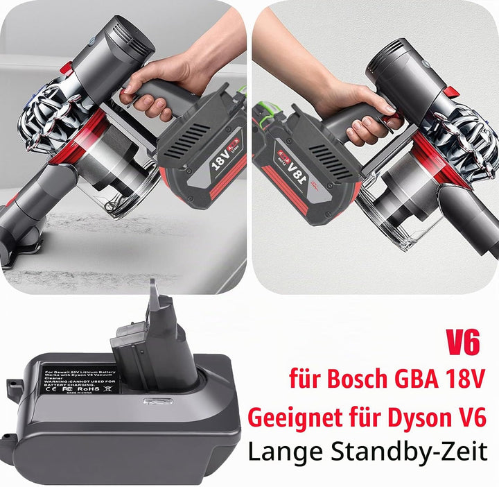 Universal V6 Akku-Adapter für Dyson, kompatibel mit Bosch Professional 18V GBA System Akku, Mehrzwec