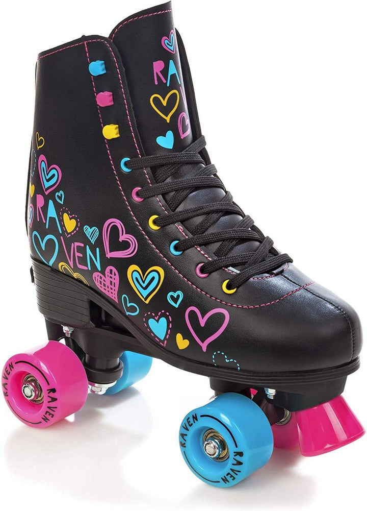 RAVEN Rollschuhe Roller Skates für Kinder Erwachsene Mädchen Damen verstellbar 35-38 (22,5-24cm) Tri
