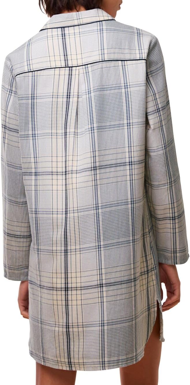 Triumph Damen Boyfriend Ndw X Checks Night Shirt, Blue - Light Combination