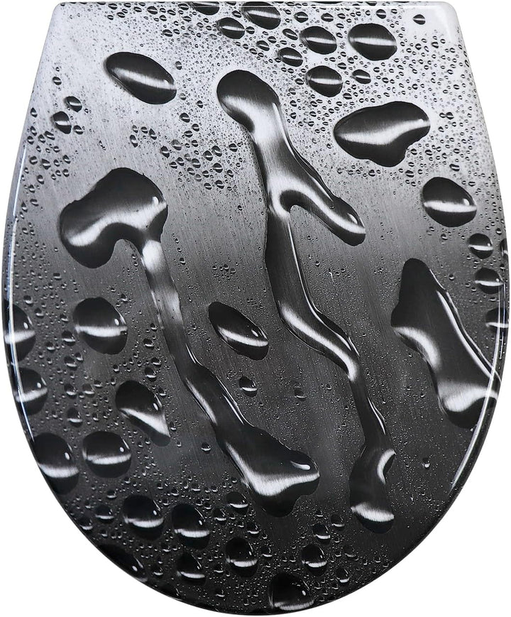 Fanmitrk WC Sitz mit Absenkautomatik, Toilettendeckel Duroplast, Klodeckel mit Schnellverschluss, Mo