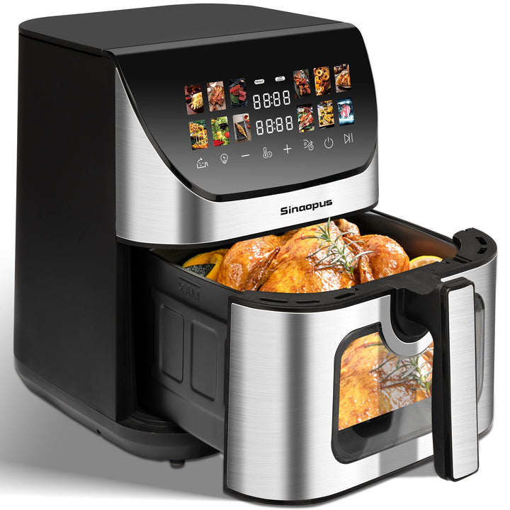 Heissluftfritteuse 8,5L XXL Airfryer 1800W Touchscreen 12 Automatikprogramme Sichtfenster & Temperat