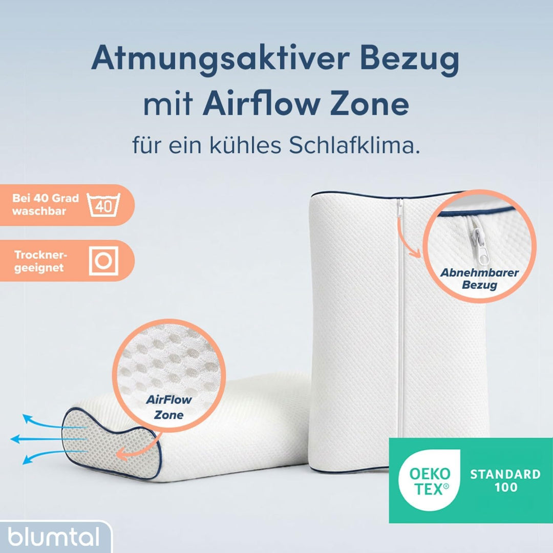 Blumtal Orthopädisches Nackenstützkissen aus Memory Foam - ergonomisches Kopfkissen mit individuelle