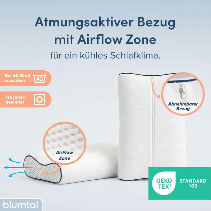 Blumtal Orthopädisches Nackenstützkissen aus Memory Foam - ergonomisches Kopfkissen mit individuelle