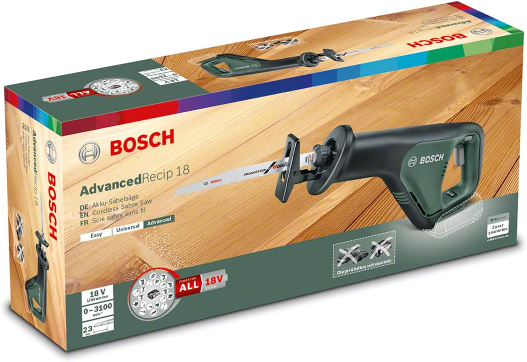 Bosch Akku Säbelsäge AdvancedRecip 18 (ohne Akku, 18 Volt System, im Karton) AdvancedRecip 18 I ohne