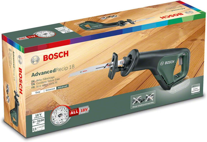 Bosch Akku Säbelsäge AdvancedRecip 18 (ohne Akku, 18 Volt System, im Karton) AdvancedRecip 18 I ohne