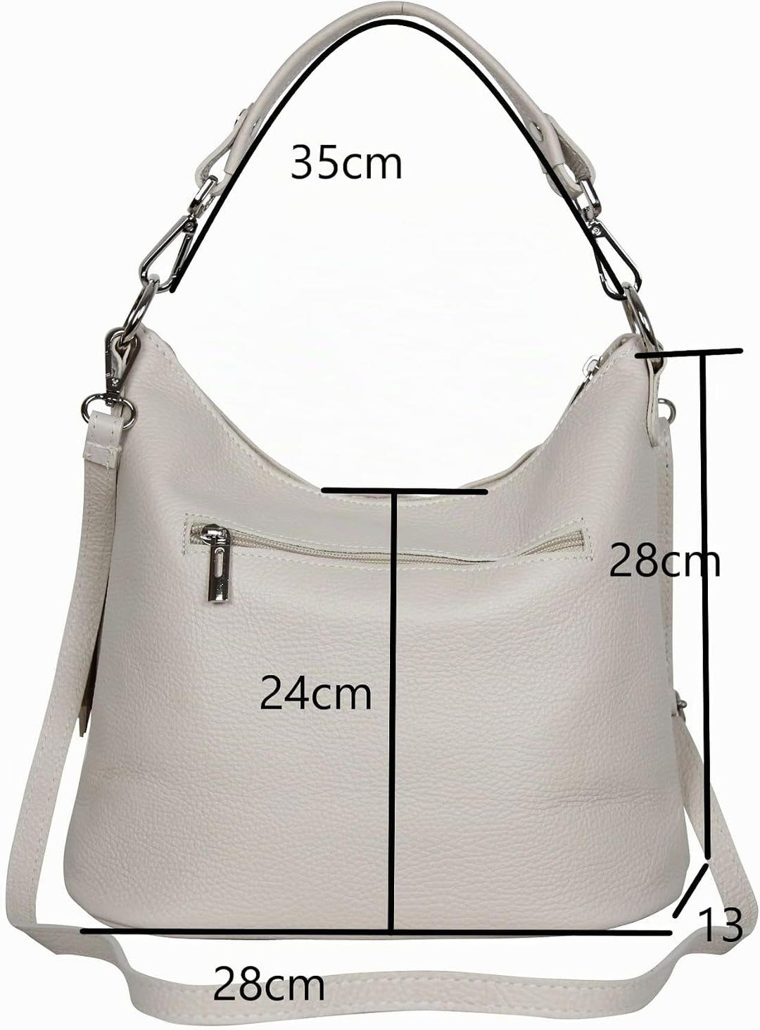 AmbraModa GLX09 - Damen Handtasche Schultertasche Beutel aus Echtleder Dunkelblau, Dunkelblau