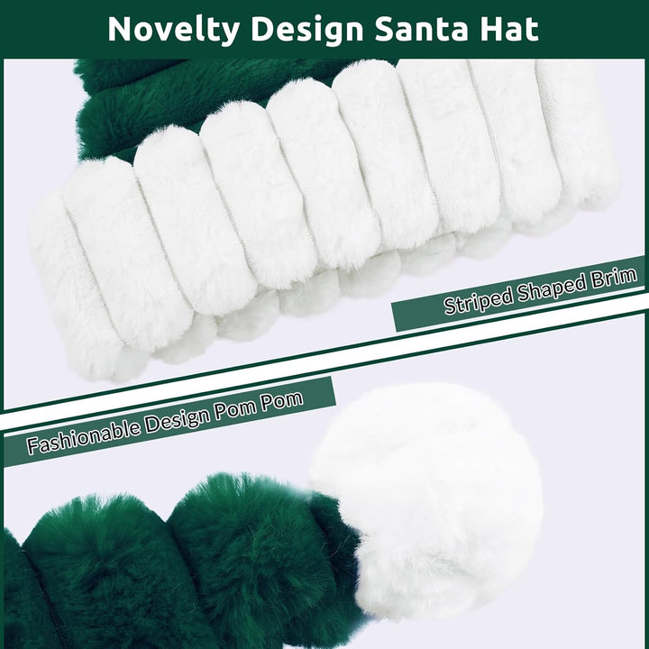 Weihnachtsmütze Nikolausmütze für Erwachsene Warm Plüsch Rand Weihnachtsmann Mütze Santa Mütze mit K
