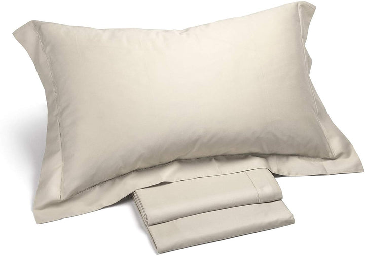 Caleffi Satin Bettwäsche-Set, Baumwolle, Elfenbein, 160 x 190 cm, Elfenbein