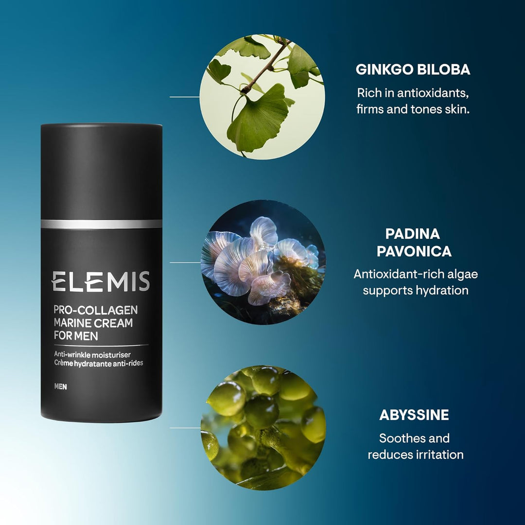 Elemis Pro-Collagen-Marine-Creme für Herren, Anti-Falten-Feuchtigkeitscreme für Herren, 1er Pack (1