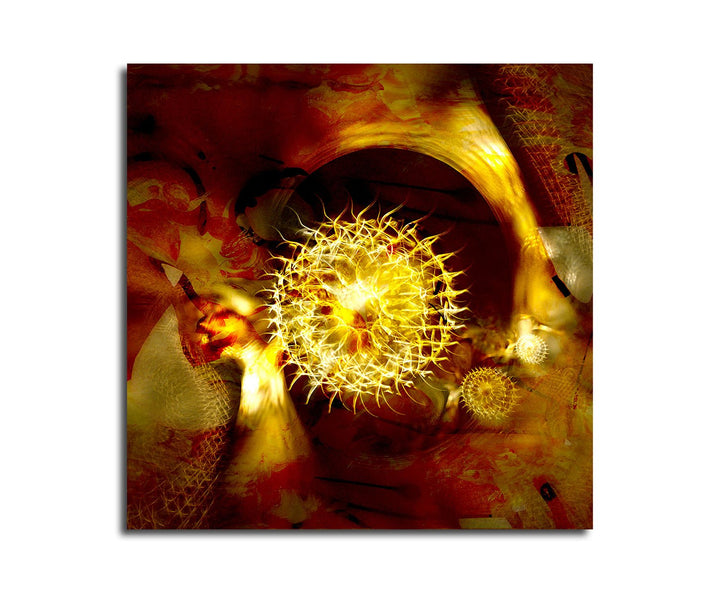 Paul Sinus Art Dramatische Schönheit - Abstrakt351_60x60cm Bild auf Leinwand Abstraktes Motiv Kugel