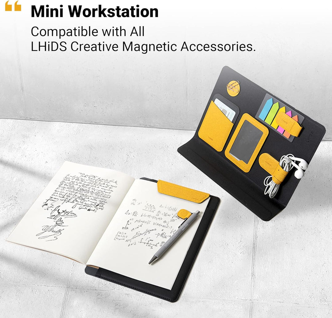 LHiDS Kreatives A5 Folio 2.0 mit Ständer, Business Portfolio Resume, 3-in-1 Padfolio mit magnetische