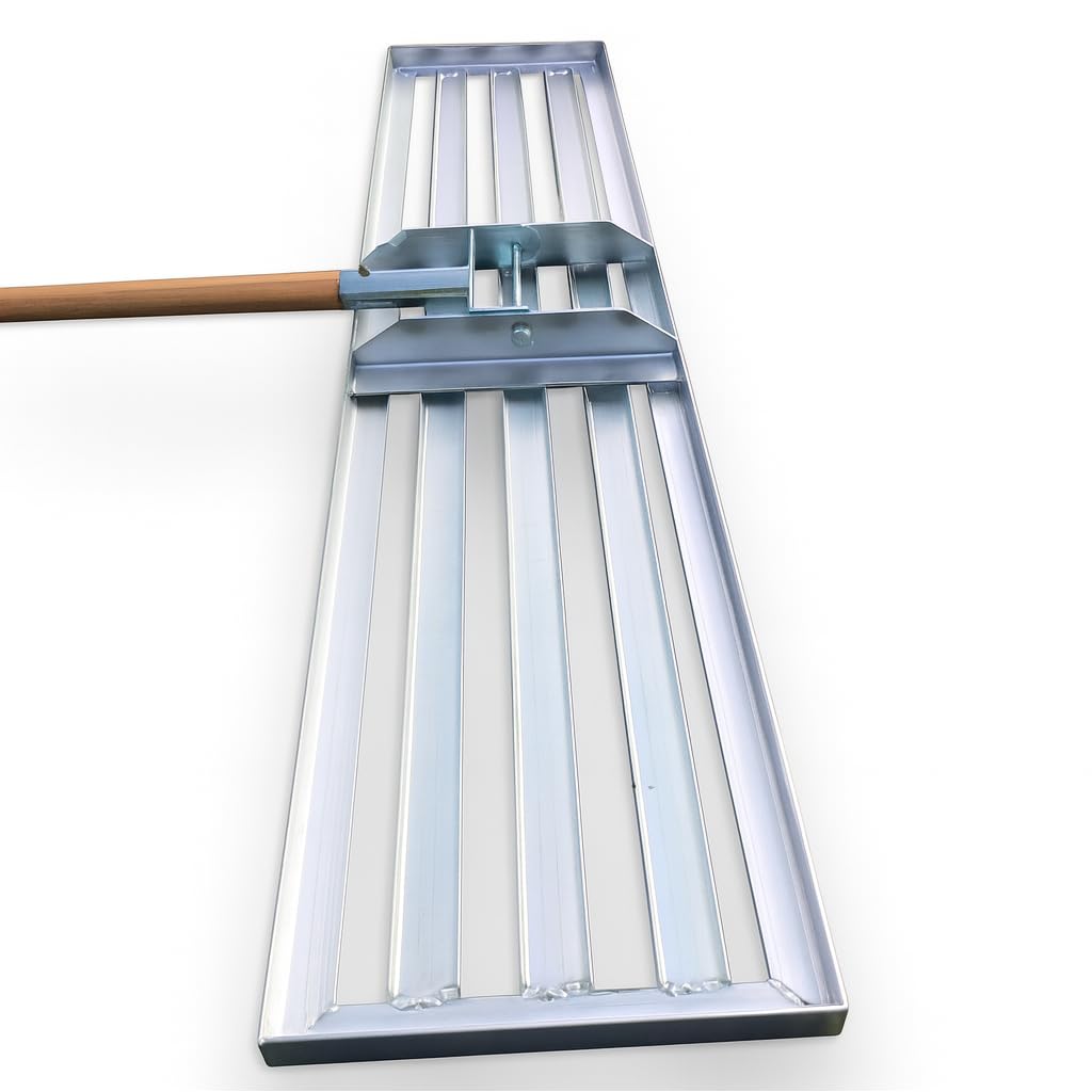 SattesGrün Profi XXL 100cm Rasenrakel Rakel zum Sanden Abziehen Levelingrake Flächenebner Leveler La