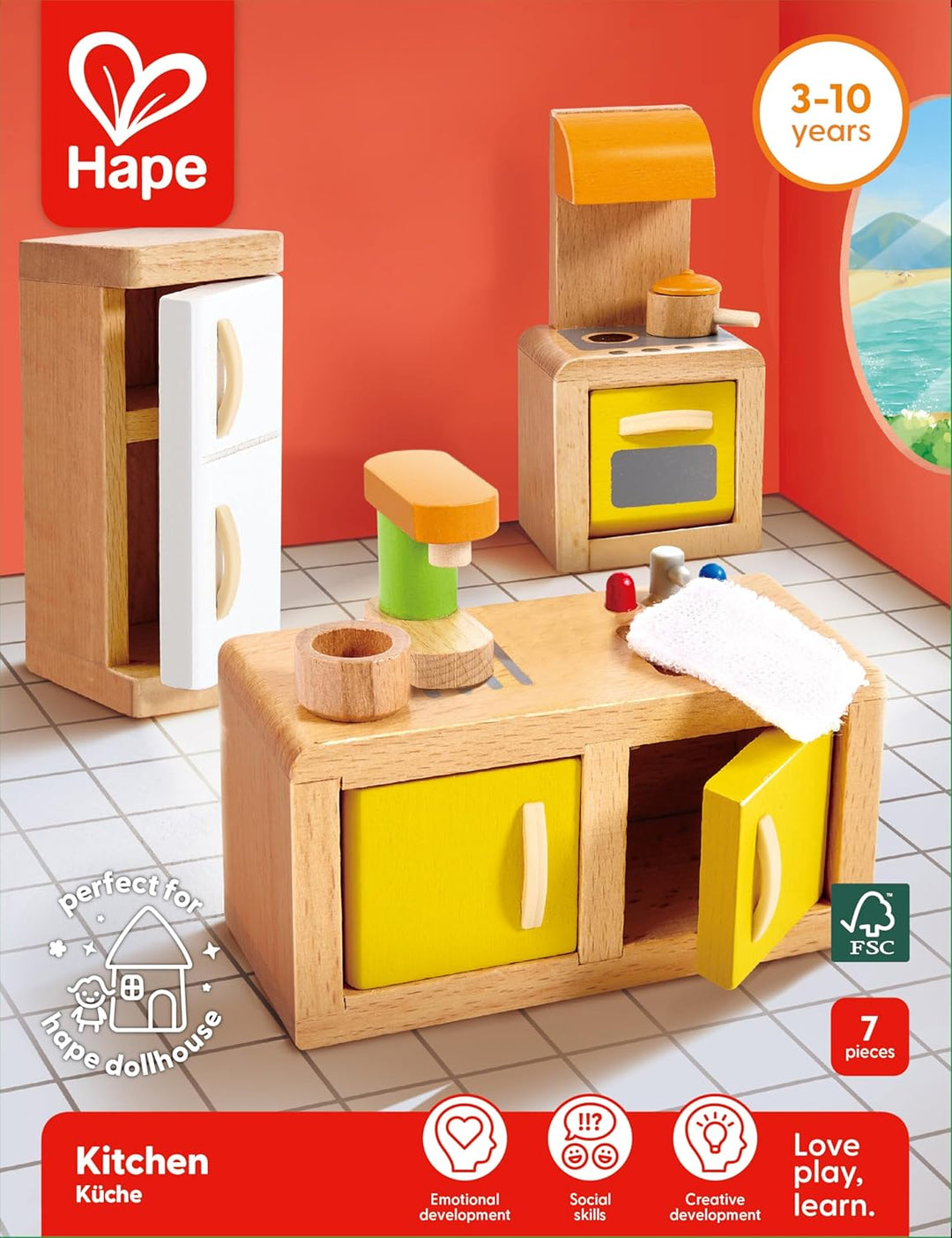 Hape E3453 - Küche, Puppenhauszubehör, Küche