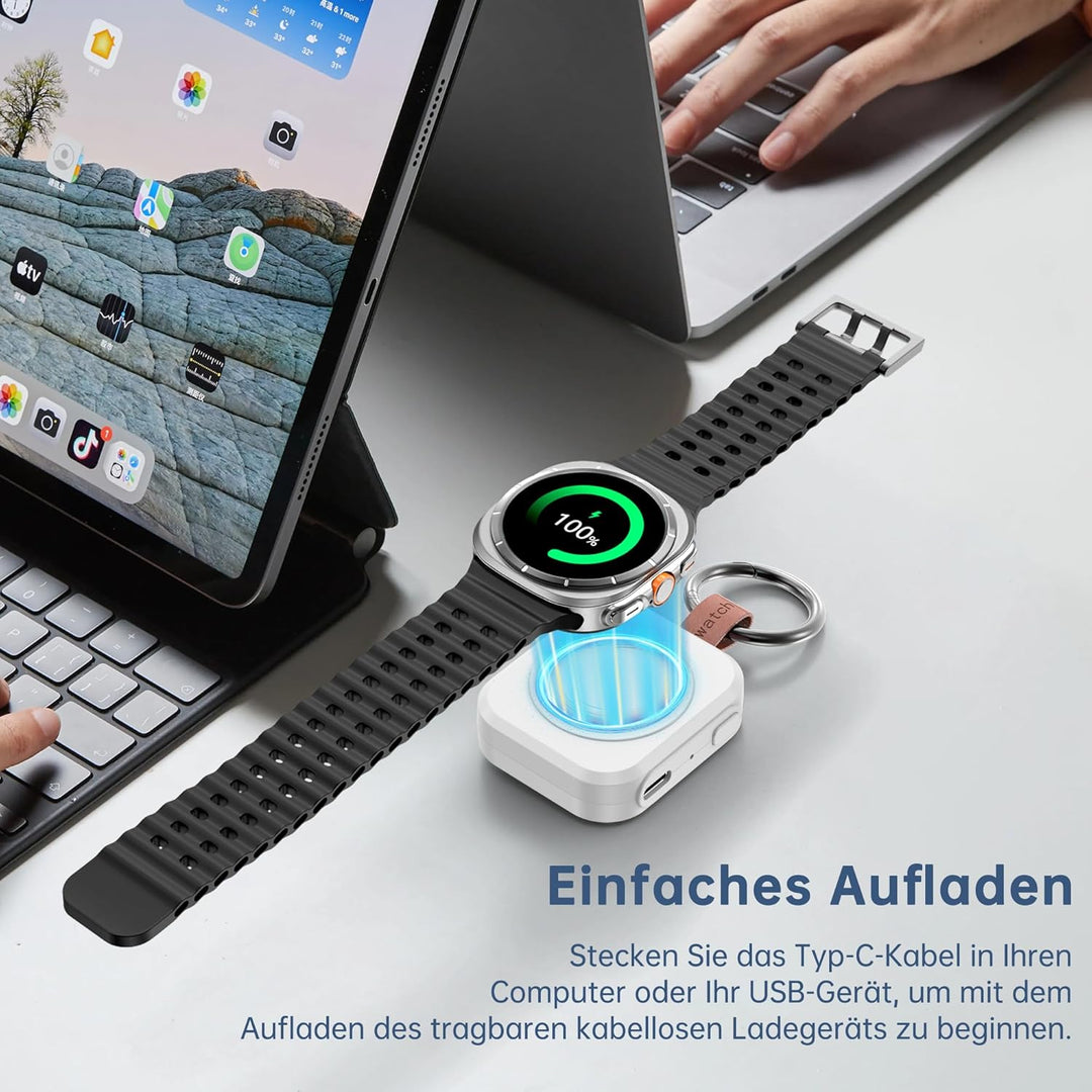 Ladegerät für Samsung Galaxy Watch, 1200 mAh, tragbares Ladegerät für Samsung Galaxy Watch 8/8 Class