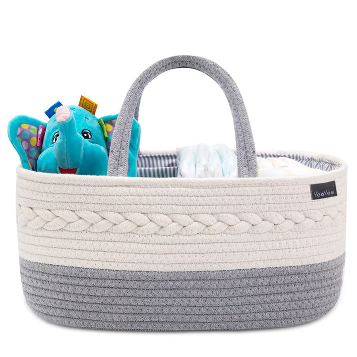 YeaYee Baby Windel Caddy Organizer，Multifunktionale Aufbewahrungsbox für Windeln， mit wechselbaren F