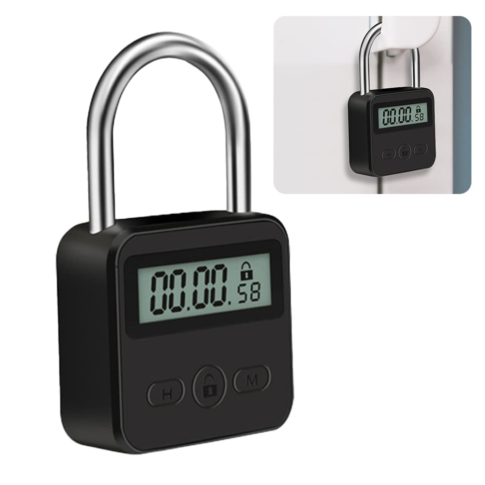 Mizikuu Digitales Zeitschloss, Smart Time Lock Mit LCD-Display, USB Sicherheits-Vorhängeschloss, Hea