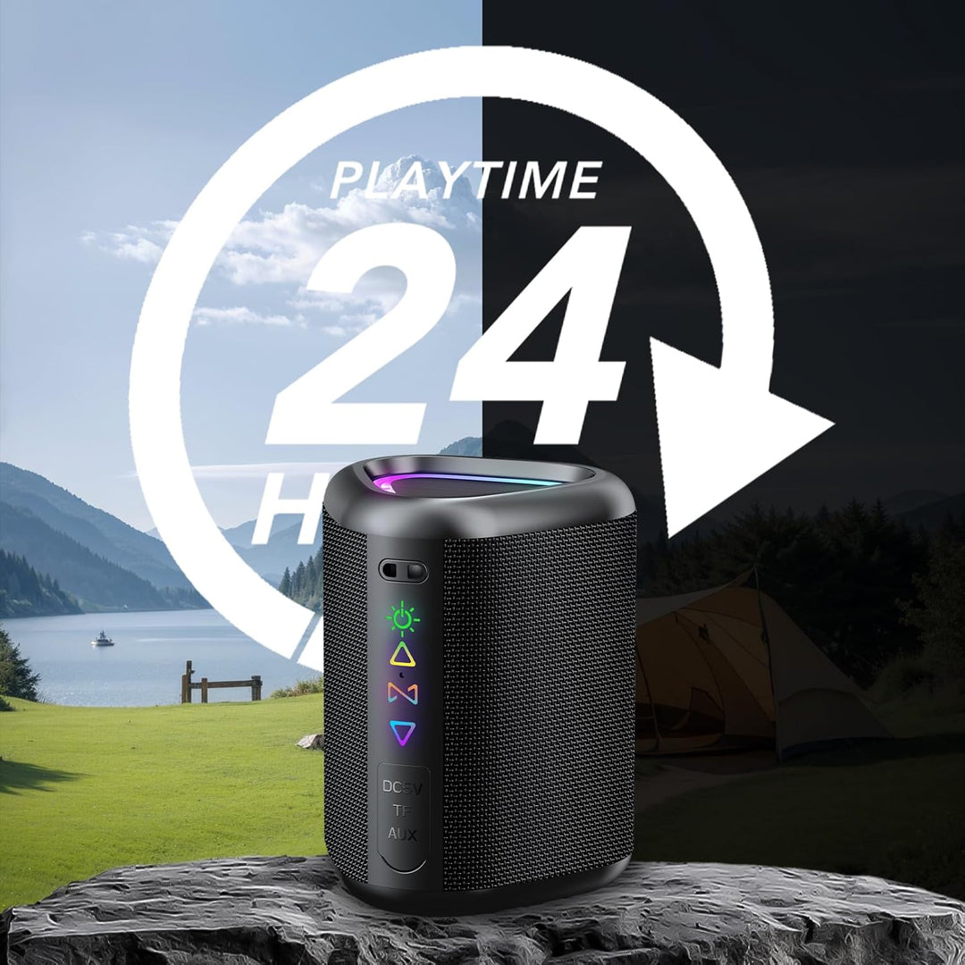 aowoka Bluetooth Lautsprecher mit Licht, 2025 Musikbox Tragbarer Box, Bluetooth 5.4, 30 St, Verbesse