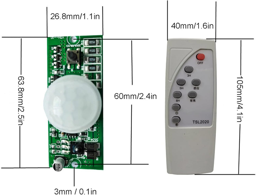 Haofy Solar-Lampen-Controller, Body-Induktions-Modul, Fernbedienung Solar Power Charging Controller