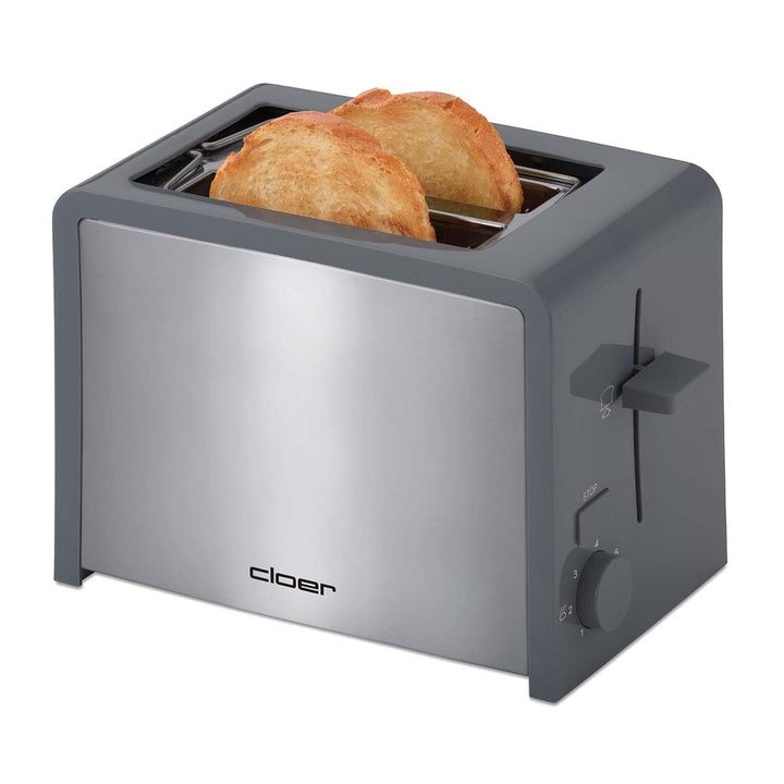 Cloer 3215 Toaster, 825 W, für 2 Toastscheiben, integrierter Brötchenaufsatz, Nachhebevorrichtung, K