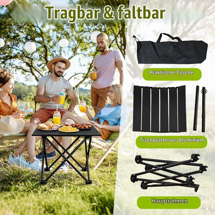 Tragbar Klapptisch, Tragbarer Picknicktisch Faltbar mit Tragetasche, Ultraleichter Campingtisch Klap
