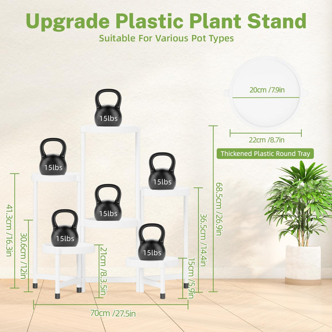 iDavosic.ly Pflanzenständer Metall Kunststoffe mit 6 Ebenen, Blumenständer Plant Stand Indoor Outdoo