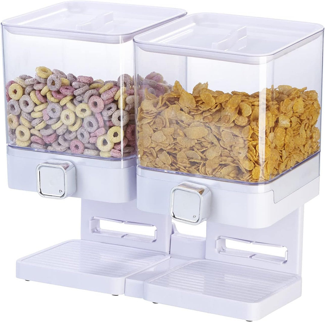 Rosenstein & Söhne Müsli Aufbewahrung: Doppel-Spender für Cerealien & Snacks, 33,5 x 30,5 x 16,5 cm,