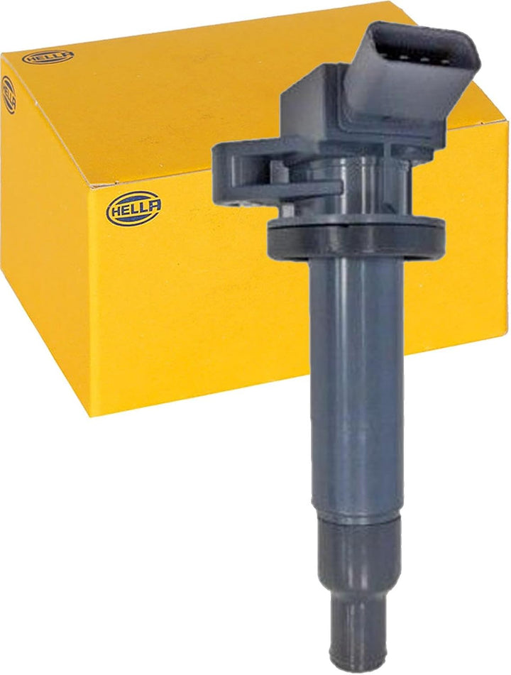HELLA 5DA 358 000-421 Zündspule - 12V - 4-polig - Kerzenschachtzündspule - geschraubt