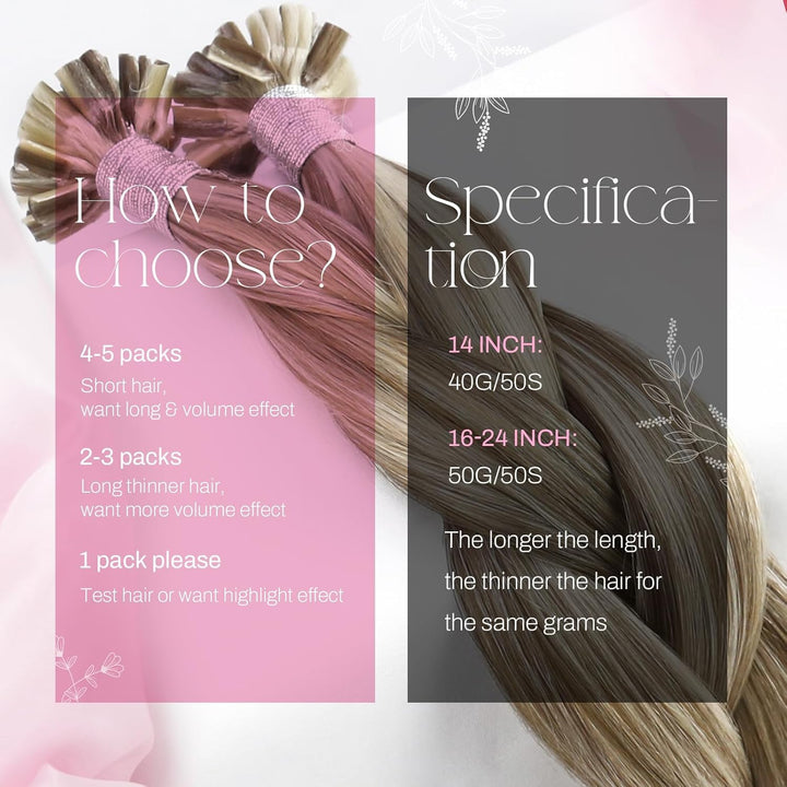 Moresoo Echthaar Bondings Extensions 60 cm Blond Gesträhnt Remy U Tip Keratin Extension Echthaar Hel