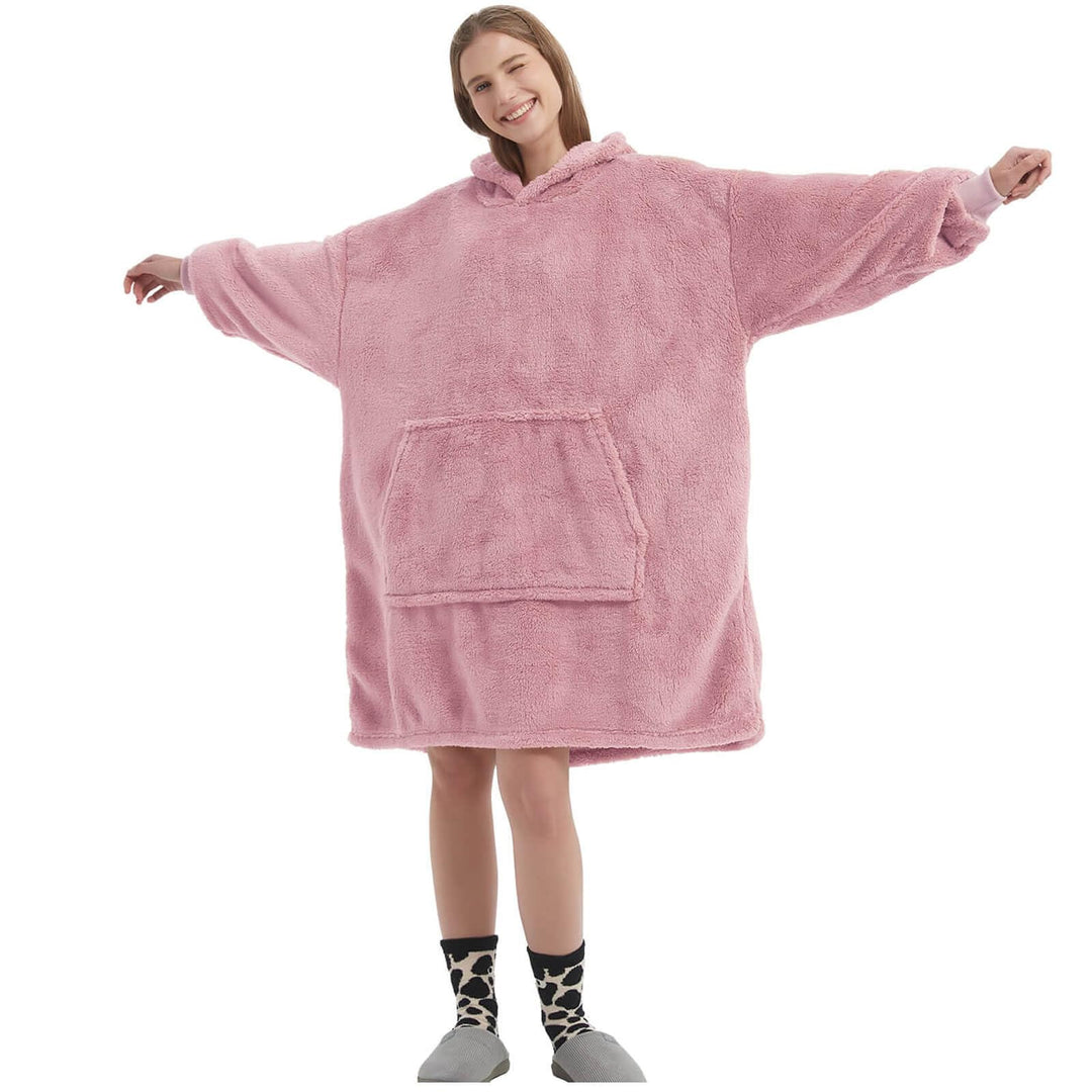 FELOVE Hoodie Decke Ärmeln Kuschelpullover Mit einer grossen Tasche,Tragbare Decke Ultra Soft Bequem
