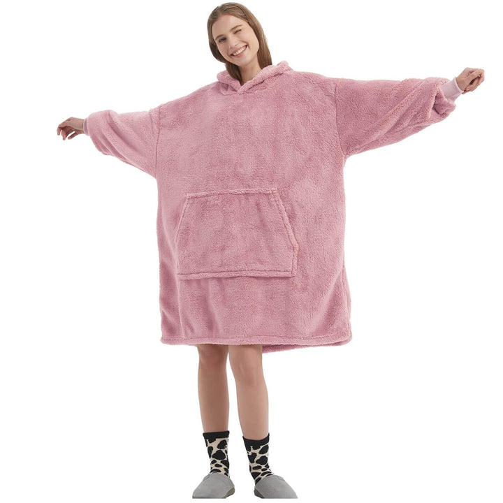 FELOVE Hoodie Decke Ärmeln Kuschelpullover Mit einer grossen Tasche,Tragbare Decke Ultra Soft Bequem