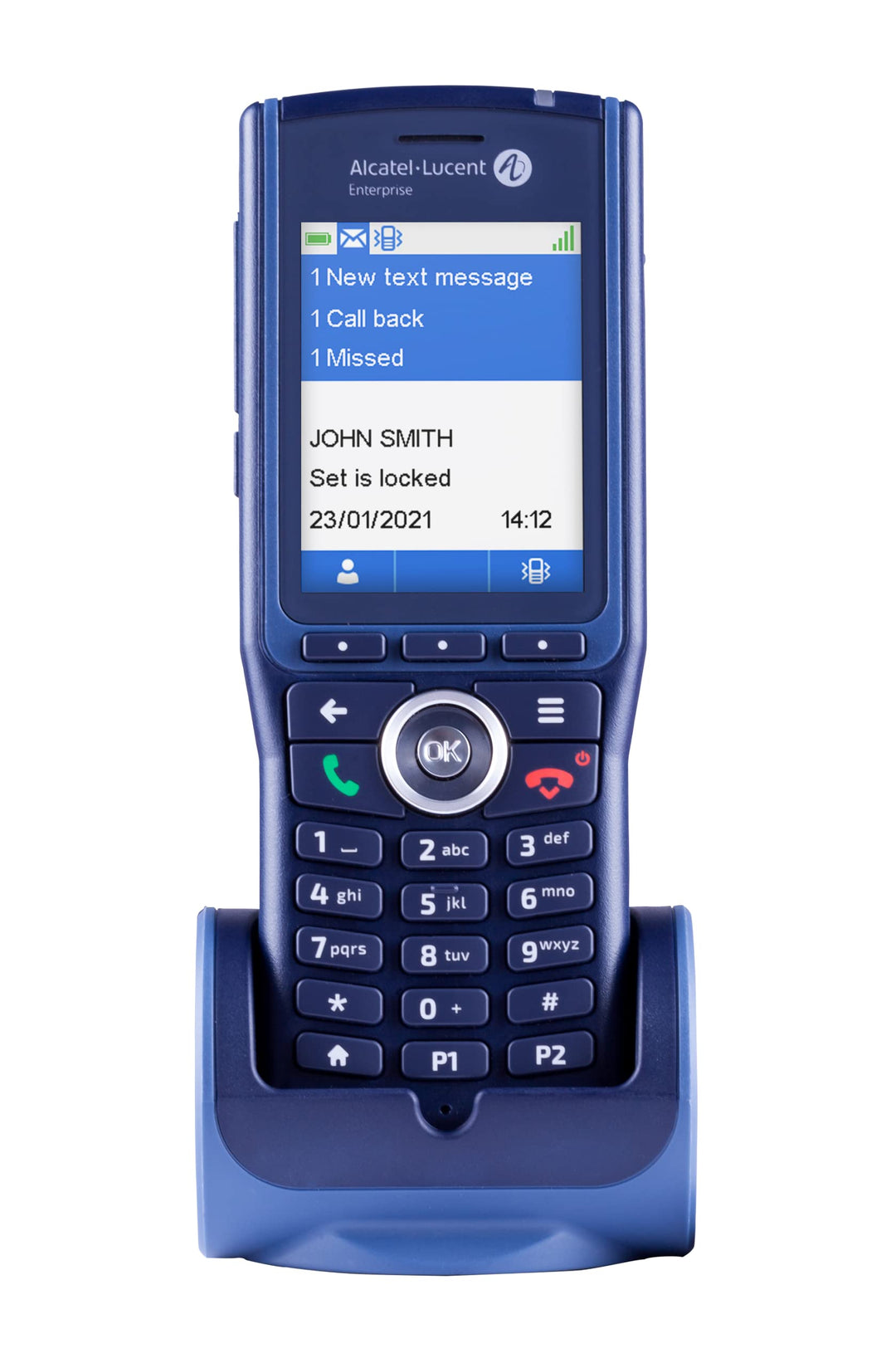 Alcatel-Lucent 8244 DECT-Mobilteil, Akku und Gürtelclip