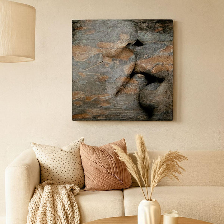 Bilder auf Leinwand Frau Mann Kuss Abstraktion Leinwandbild 60x60cm Wandbilder Dekoration Wohnzimmer