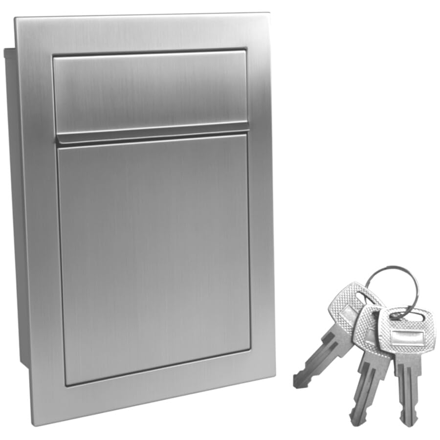 Unterputz Briefkasten Edelstahl INOX Einbaubriefkasten flächenbündig wetterfest Wandmontage mit Schl
