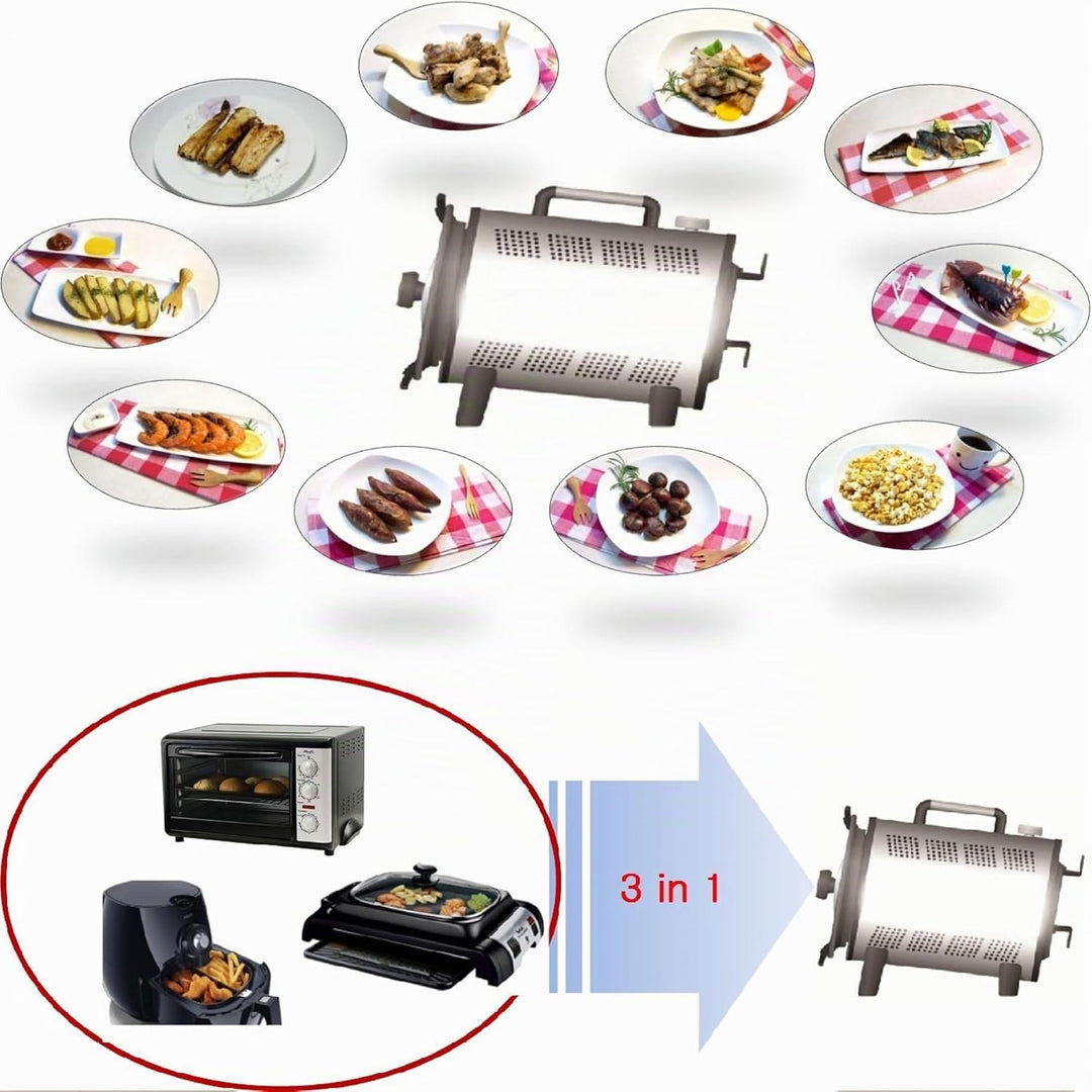 Syntrox 5 l Kleiner Mini Backofen Rotierend Satale | Miniofen | Selbstdrehend, Edelstahl, 690 Watt,