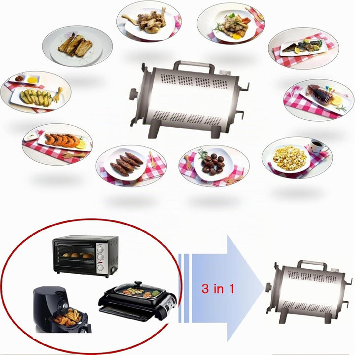 Syntrox 5 l Kleiner Mini Backofen Rotierend Satale | Miniofen | Selbstdrehend, Edelstahl, 690 Watt,