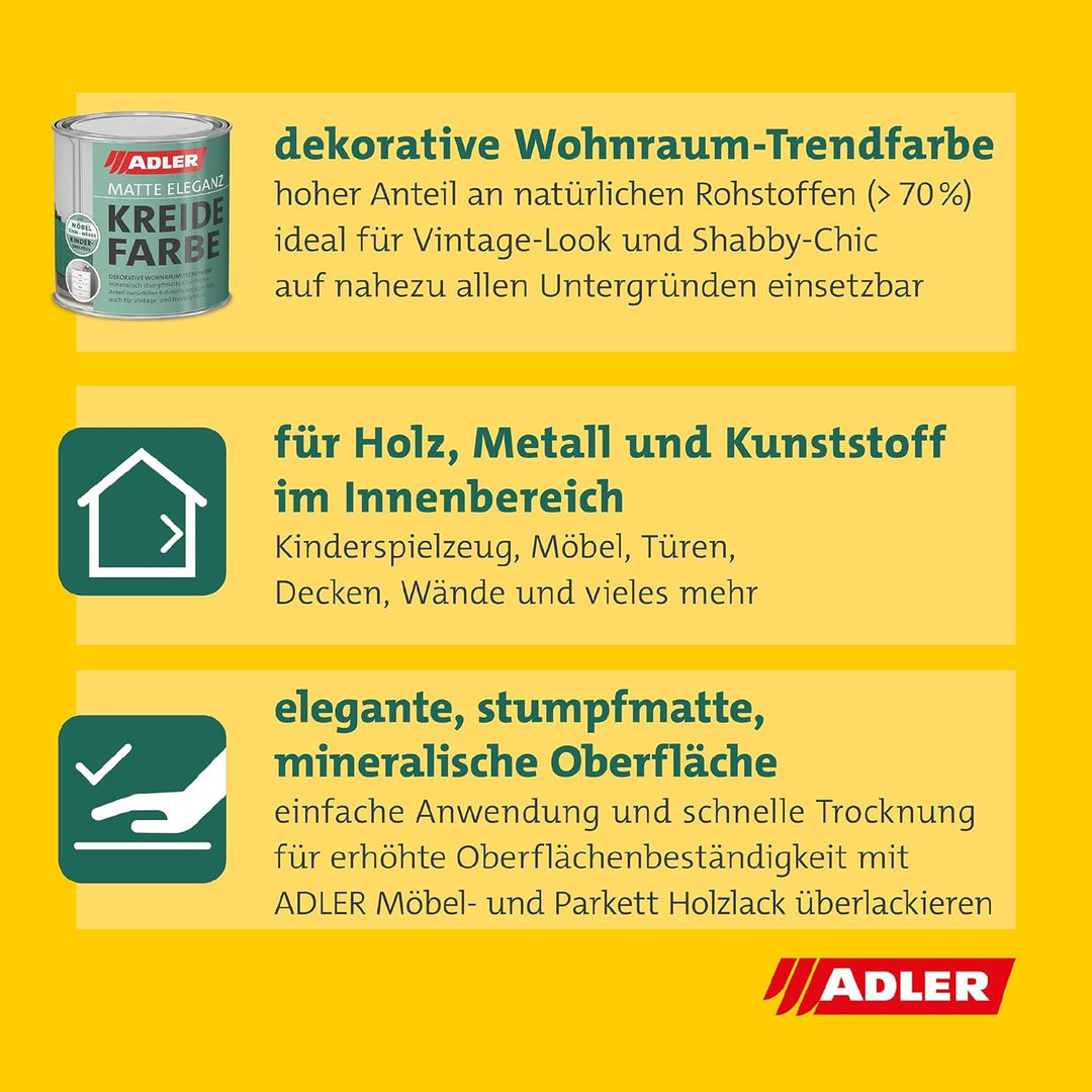 ADLER Kreidefarbe AS 01/2 Firn - 750ml 750.00 ml (1er Pack) AS 01/2 Firn, 750.00 ml (1er Pack) AS 01