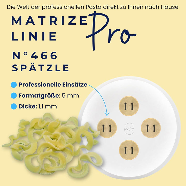My Trafile - Matrize Linie Pro N°466 Wellenspätzle aus POM mit professionellen Einsätzen, kompatibel
