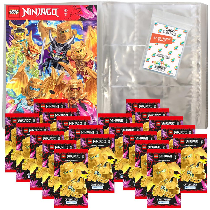 Bundle mit Blue Ocean LEGO Ninjago Serie 8 Trading Cards - 1 Leere Sammelmappe + 20 Booster + Exklus