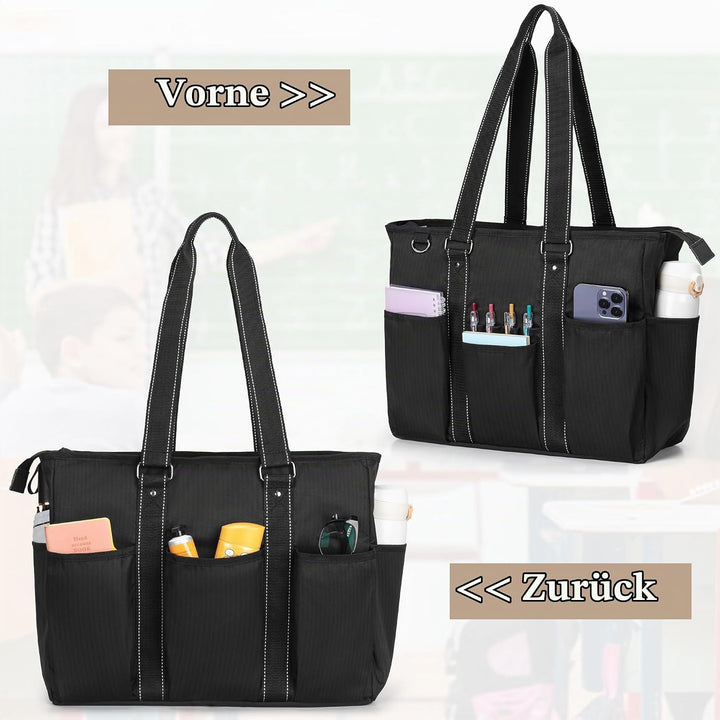 Damero Lehrertasche, Lehrer Arbeitstasche mit gepolstertem Laptopfach, Lehrer Utility Tasche mit meh