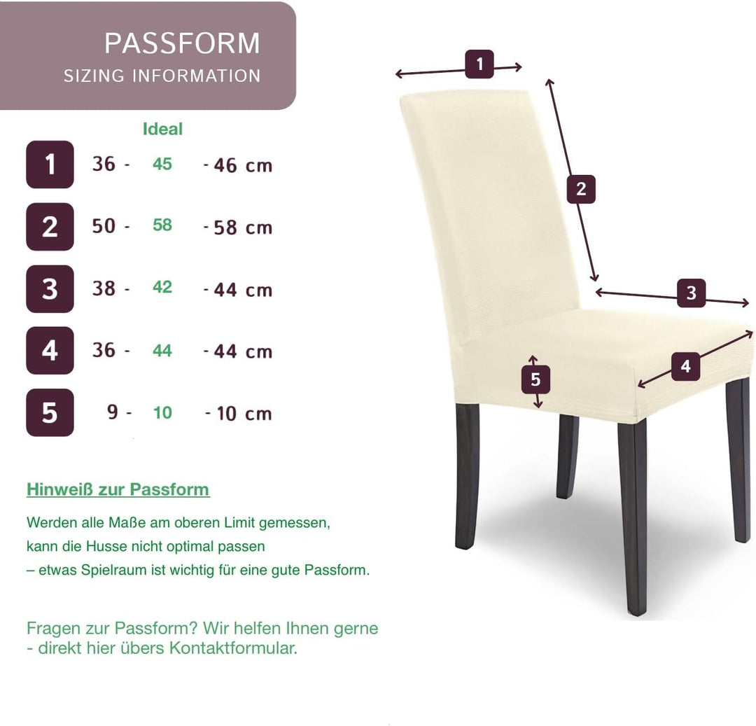 SCHEFFLER-Home Stuhlhussen Stretch Mia/Stretch Stuhlhussen Natur 4er Set/Microfaser Stuhl Bezug wasc