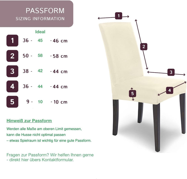 SCHEFFLER-Home Stuhlhussen Stretch Mia/Stretch Stuhlhussen Natur 4er Set/Microfaser Stuhl Bezug wasc