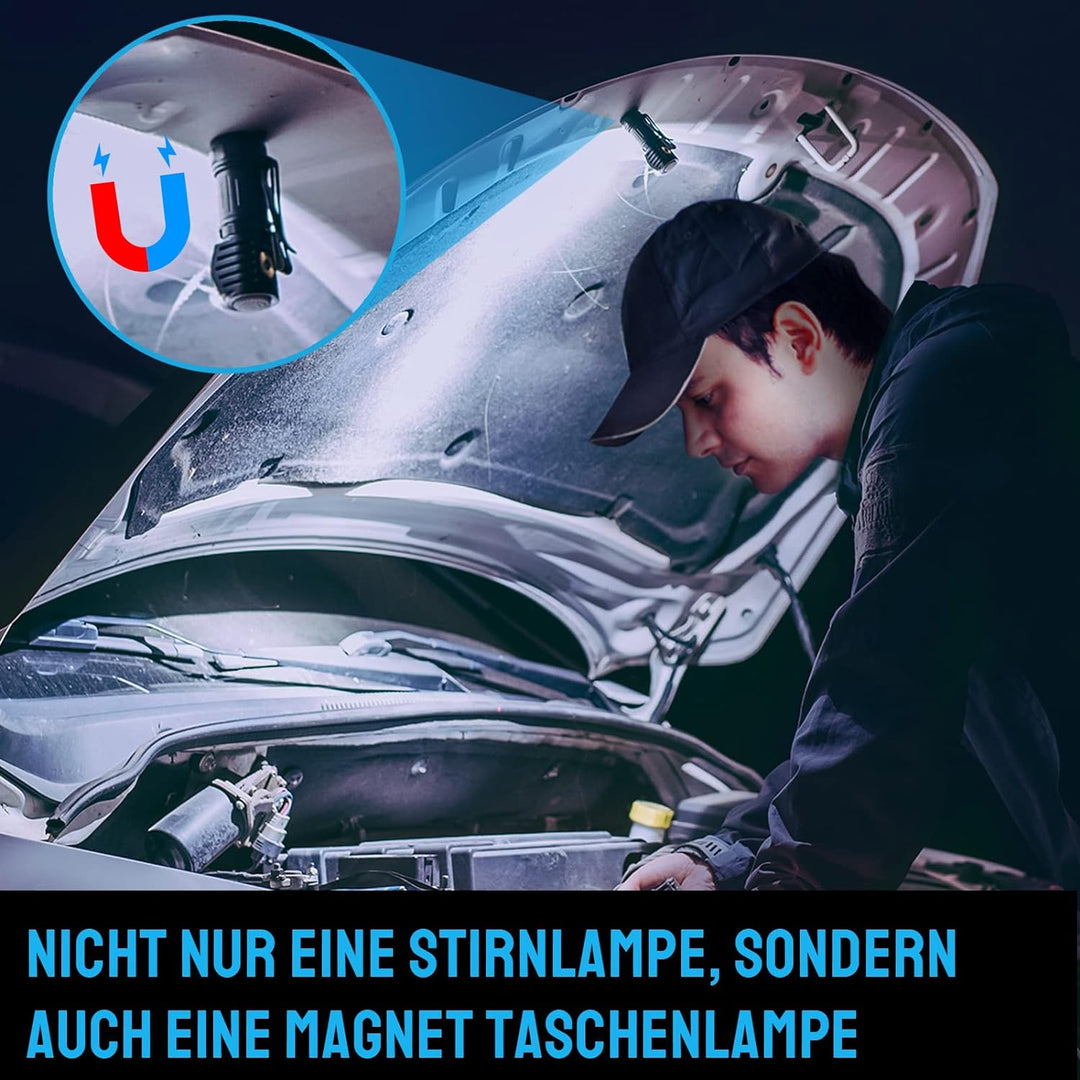 TrustFire Stirnlampe, Stirnlampe LED wiederaufladbar Kopflampe 1000 Lumen MC12 LED Stirnlampe Magnet