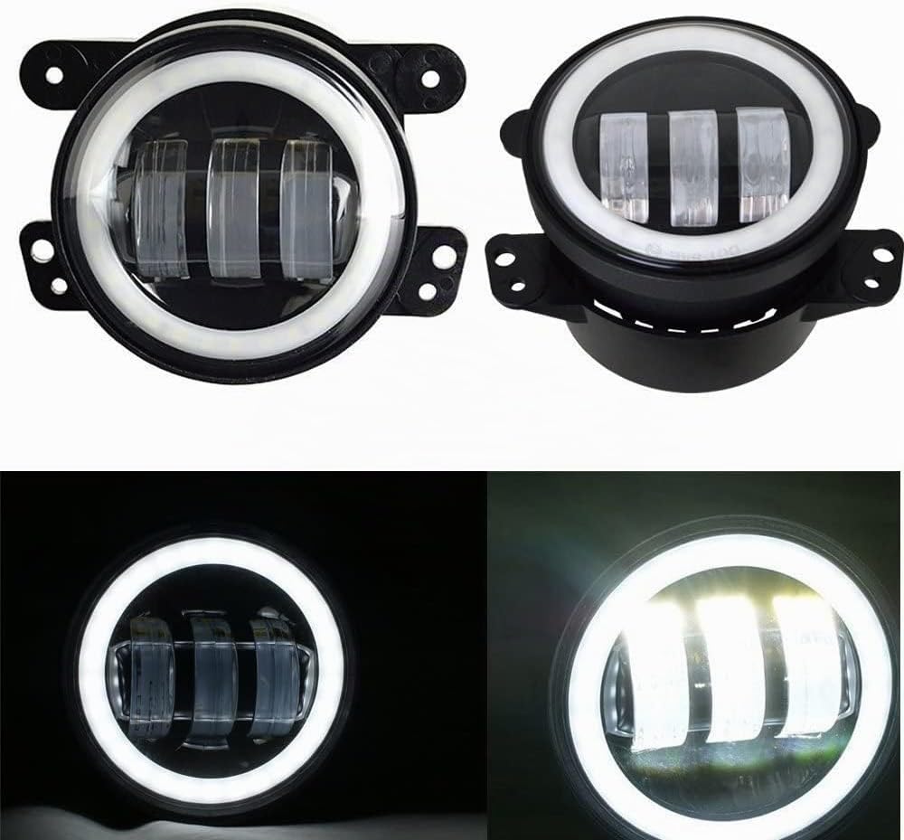 SXMA 4 "Zoll 30 Watt Runde LED 10,2 cm Offroad Frontstossstange Nebelscheinwerfer mit Angel Eye Halo