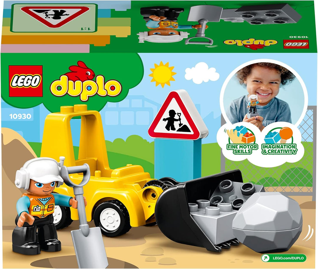 LEGO 10930 DUPLO Radlader, Spielzeug-Set mit Baufahrzeug für Kleinkinder ab 2 Jahren, Förderung der