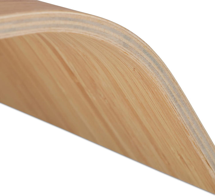 Relaxdays Monitorständer aus Bambus, gebogene Bildschirmerhöhung für Schreibtisch, ergonomisch, HBT