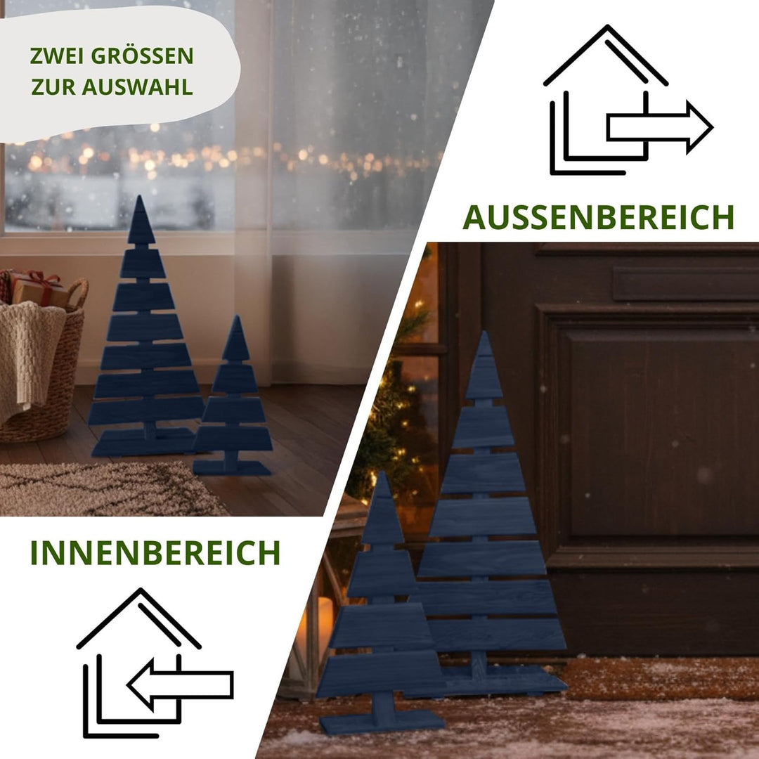 Floranica Weihnachtsdeko Weihnachtsbaum Lärchenholz Höhe 92 cm Fussbreite 45 cm Anthrazit Holzweihna