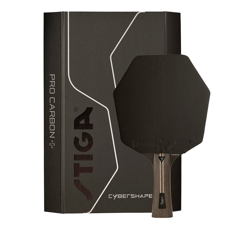 STIGA Pro Carbon+ Cybershape Tischtennisracket, 5-Sterne-Profi-Tischtennisschläger mit sechseckiger