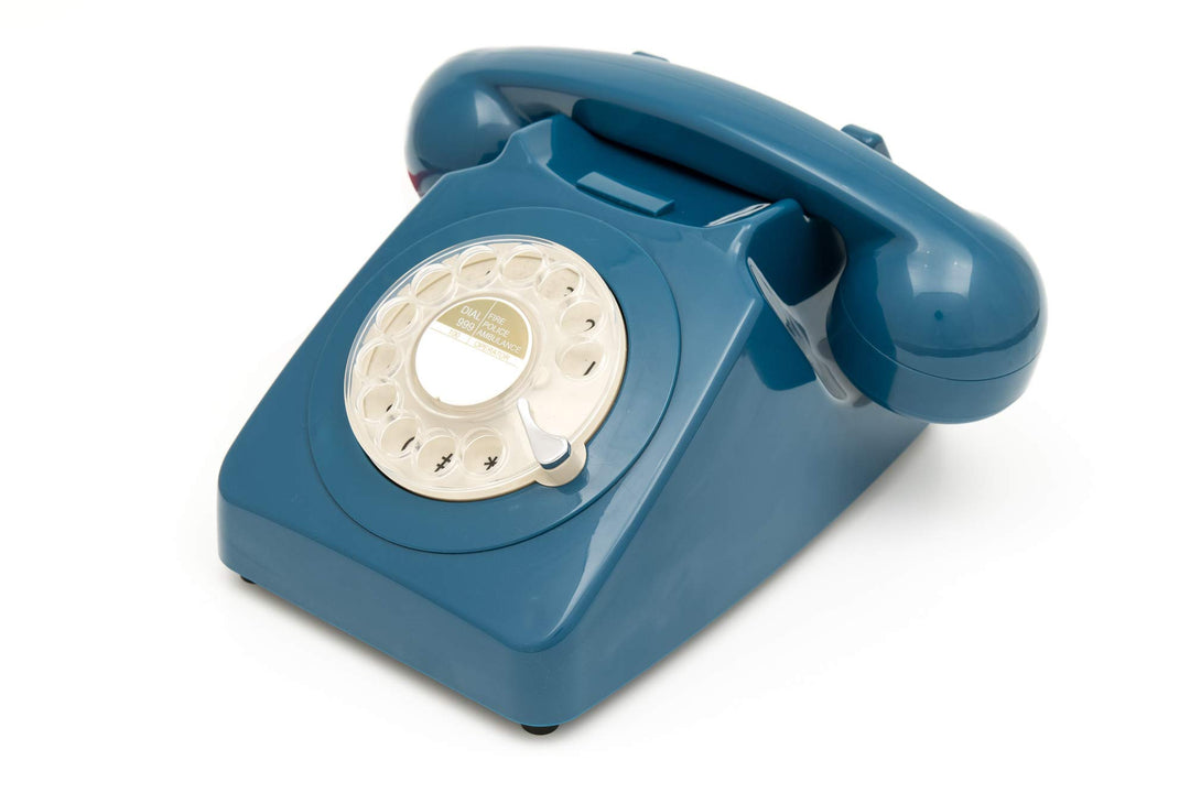 GPO 746ROTARYAZU Retro Telefon mit Wählscheibe im 70er Jahre Design