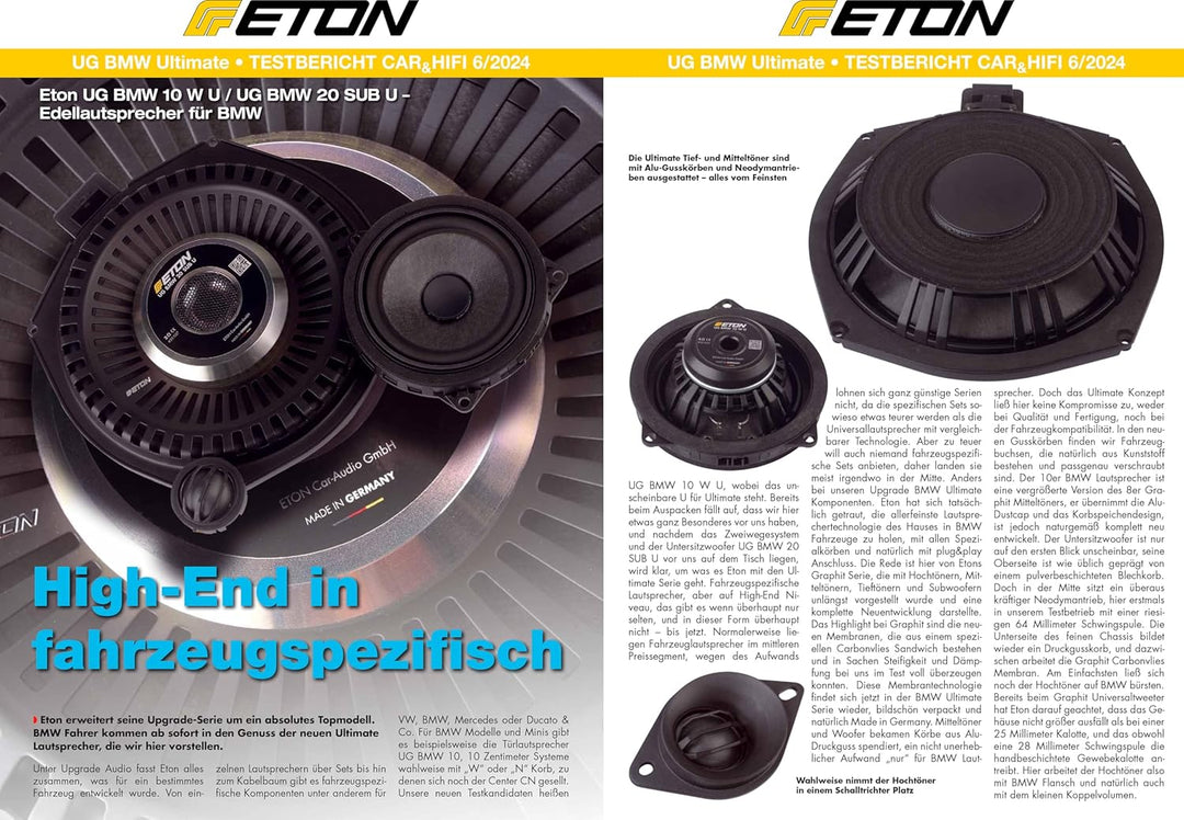 ETON UG-BMW20SUBU – Ultimate High End 8“ / 20 cm Auto Untersitz Subwoofer, kompatibel mit BMW und Mi