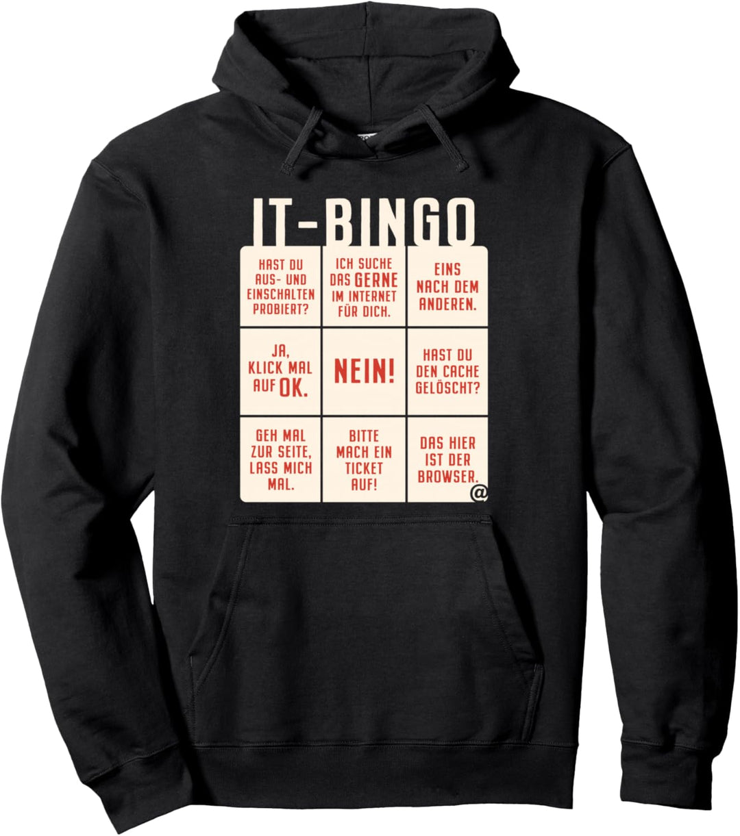 IT Support Bingo Service Desk IT Helpdesk Rechenzentrum Pullover Hoodie